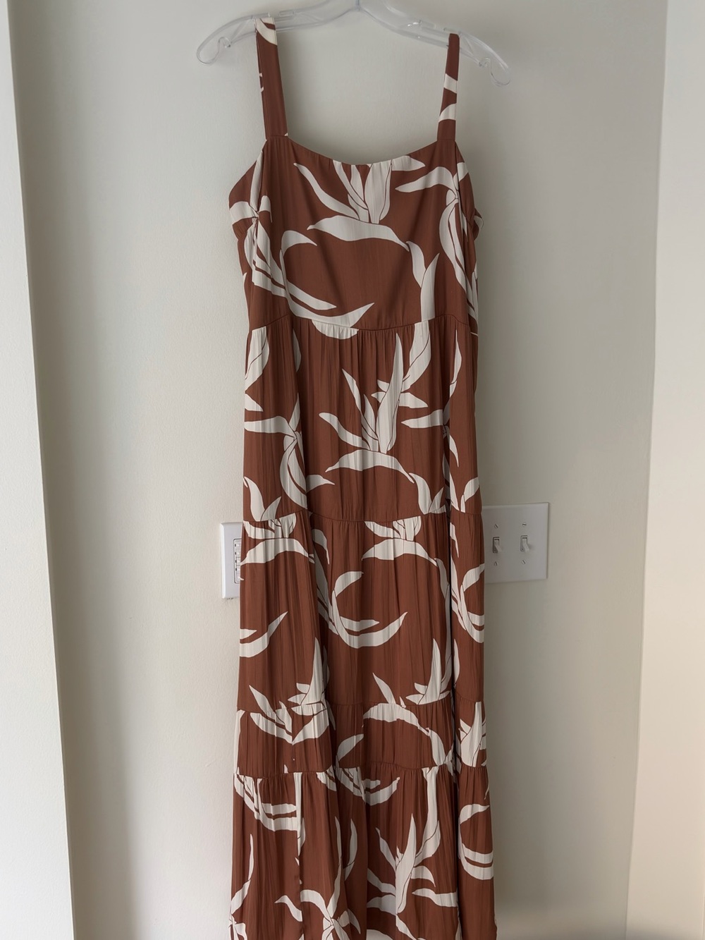 Sanctuary Brown & cream satin tiered Sundress -